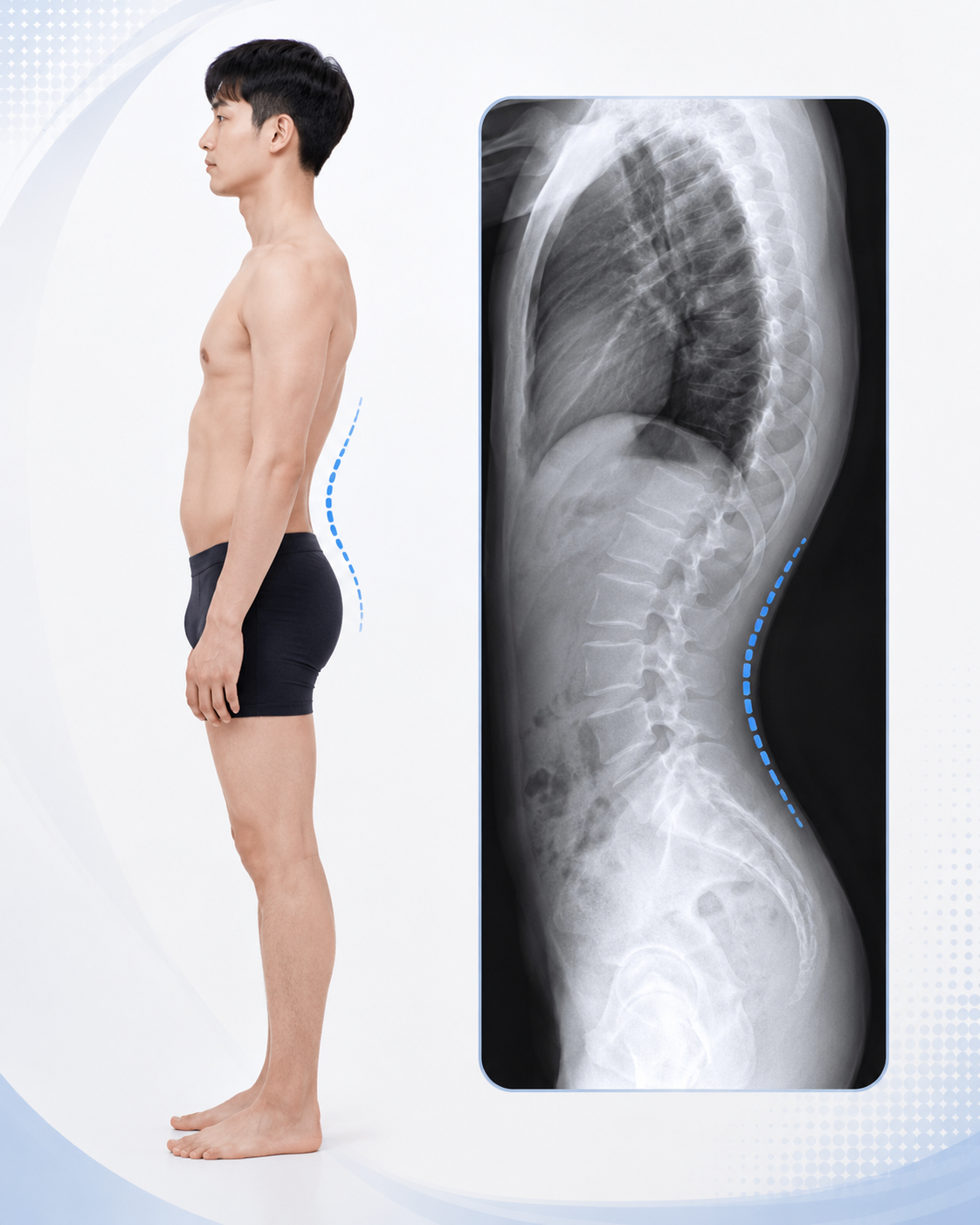 척추전만증 X-ray 및 허리 곡선 변화