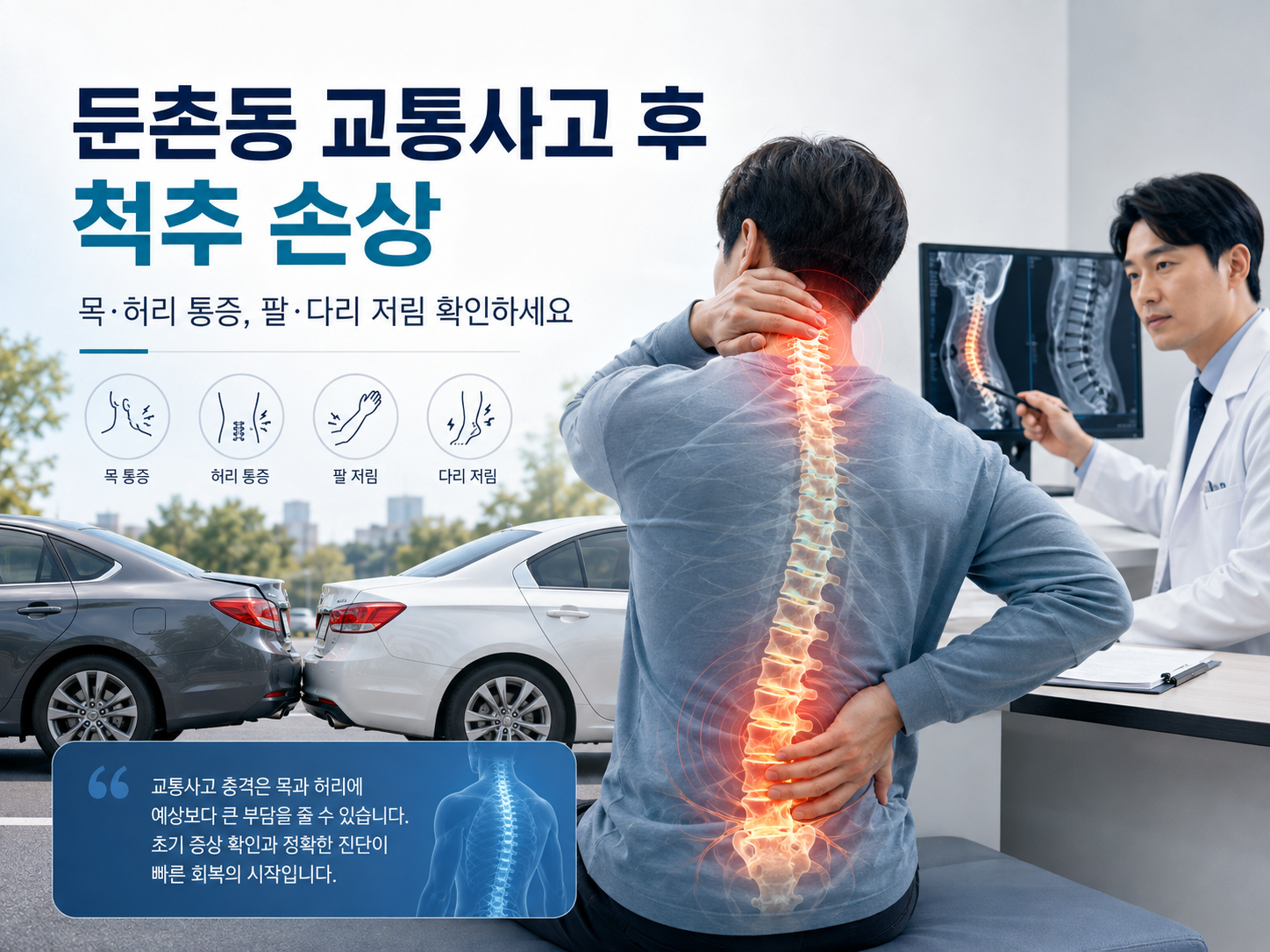둔촌동 교통사고 후 척추 손상, 신경외과 전문의 진료가 필요한 이유
